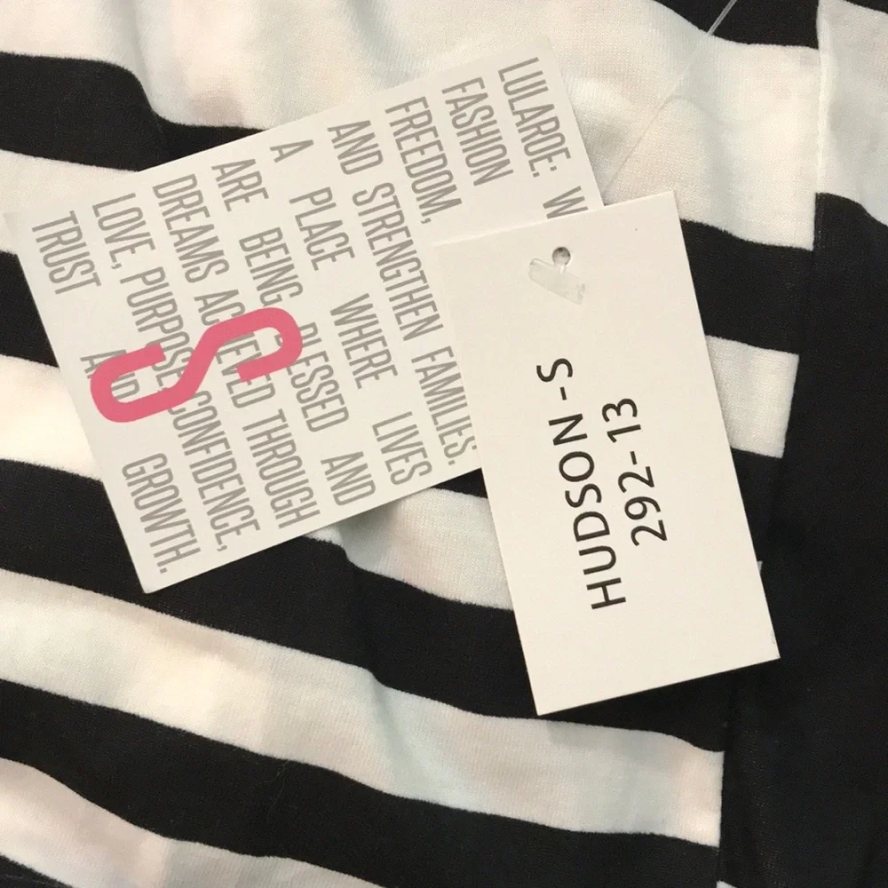 Black & White Striped Short-sleeved unisex tee | LuLaRoe Hudson - Picture 8 of 9